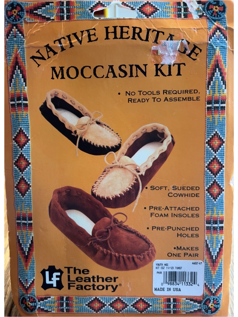 NEW In Package Native Heritage Tandy Leather Youth Moccasin Kit